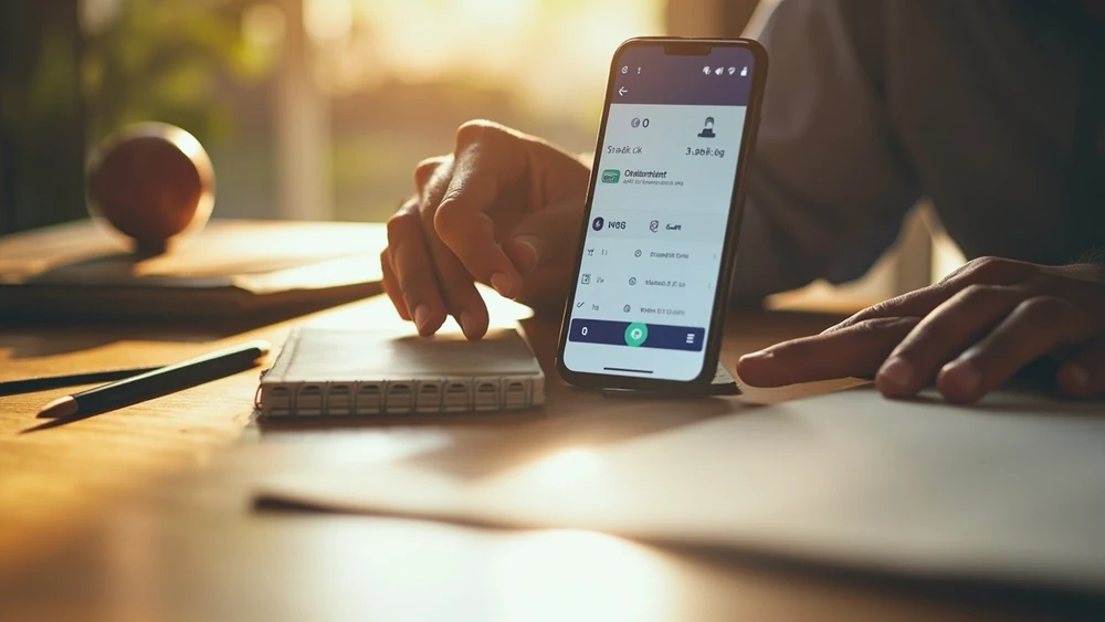 User checking a secure payment confirmation and transaction record